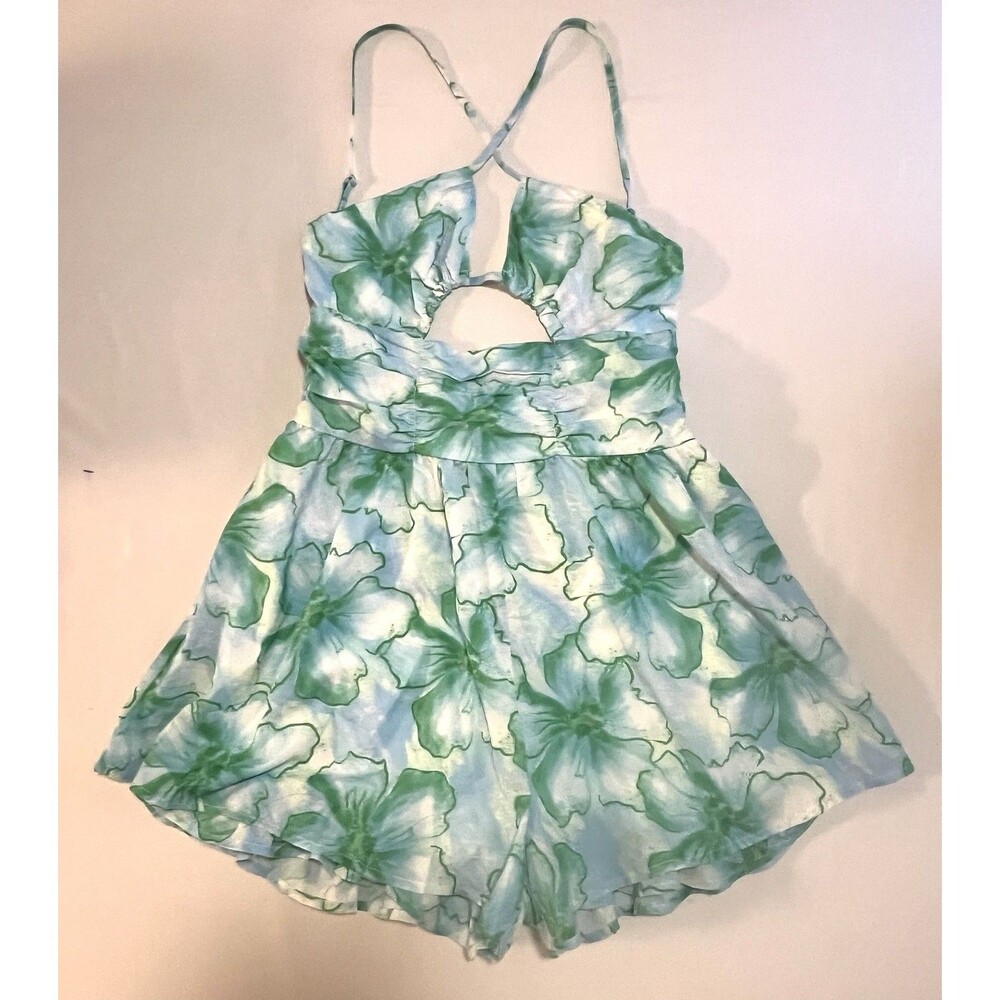 Shein VCAY Woman’s Skort Romper Size L Ruffled Floral Lined Coquette Resort Wear